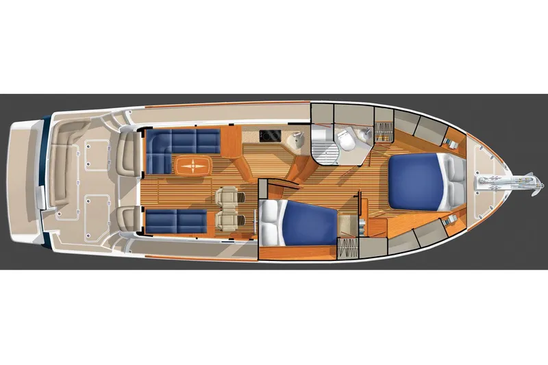 Slide: The Image of Manufacturer Provided Image: Top view layout of 2018 Sabre 42 Salon Express yacht interior. - 52