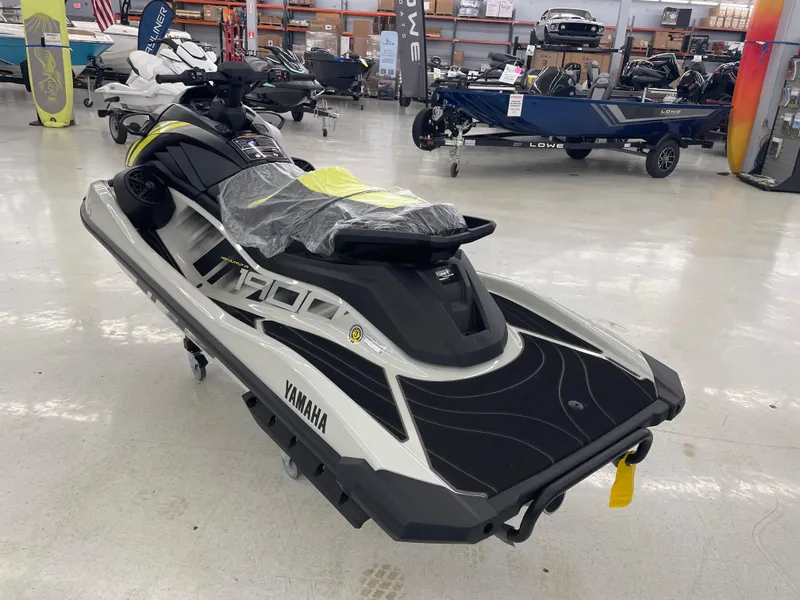 Slide: The Image of 2025 Yamaha WaveRunner GP HO jet ski displayed in showroom. - 5