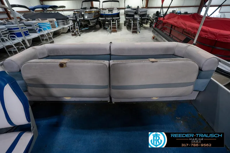 Slide: The Image of Control panel of a 1988 Landau 20 Adventurer boat with switches and voltage display. - 26