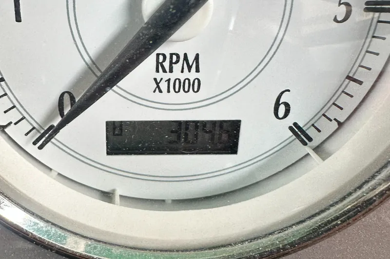Slide: The Image of Close-up of a 2008 Regal 2200 RS tachometer showing RPM gauge. - 10