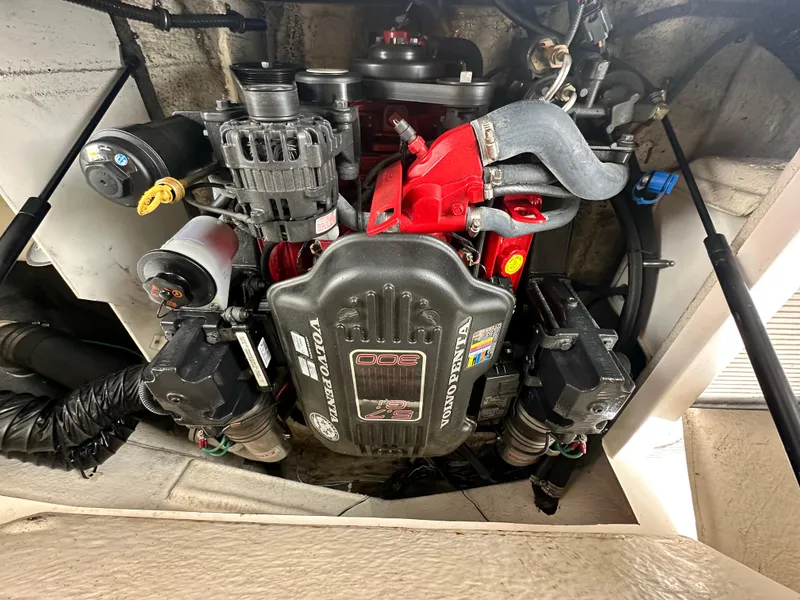 Slide: The Image of Engine compartment of a 2008 Regal 2200 RS boat with Volvo Penta motor. - 15