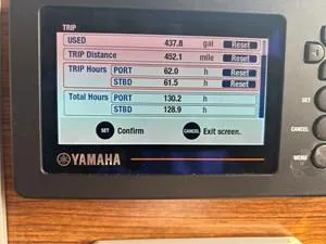 Slide: The Image of Yamaha display showing trip data for 2022 Cutwater C-32 CB boat. - 9