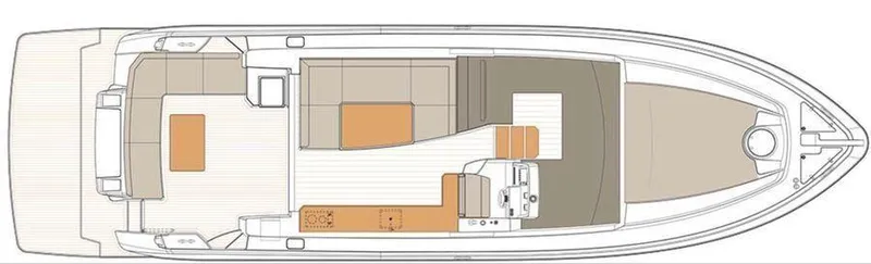 Slide: The Image of Floor plan of a 2019 Schaefer 510 yacht, showcasing interior layout and design. - 34
