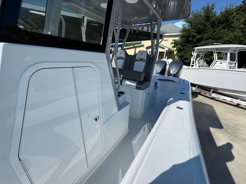 Slide: The Image of 2026 Yellowfin 36 Offshore boat with sleek design and modern seating. - 28