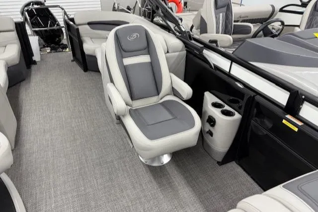 Slide: The Image of 2025 Barletta Cabrio 22QC interior with luxurious seating and modern design. - 11