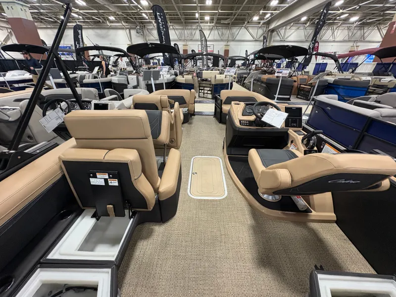 Slide: The Image of Interior of 2026 Barletta Cabrio 22 M at a boat show. - 10