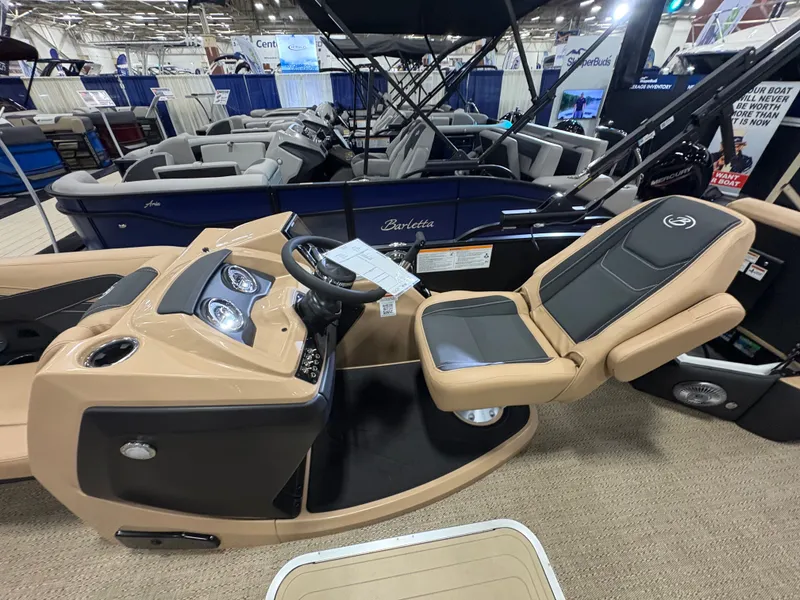 Slide: The Image of Barletta Cabrio 22 M 2026, luxurious boat seating and helm console. - 5