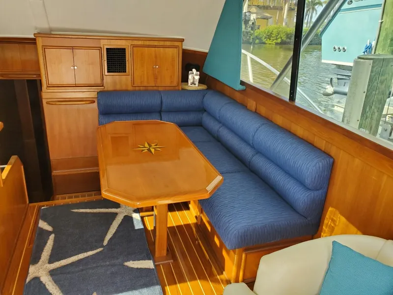 Slide: The Image of Interior of 1988 Post 46 Sportfish yacht with elegant seating and nautical decor. - 36