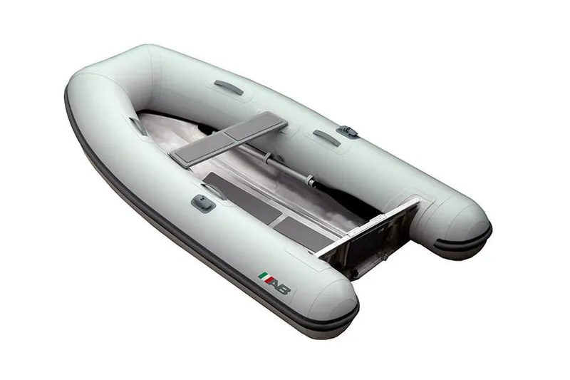 Slide: The Image of 2025 AB Inflatables Lammina 9 UL inflatable boat, sleek design, gray color, top view. - 4
