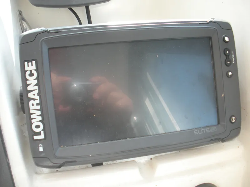 Slide: The Image of Lowrance Elite fishfinder on 2008 Seaswirl Striper 2101 Alaskan boat dashboard. - 7