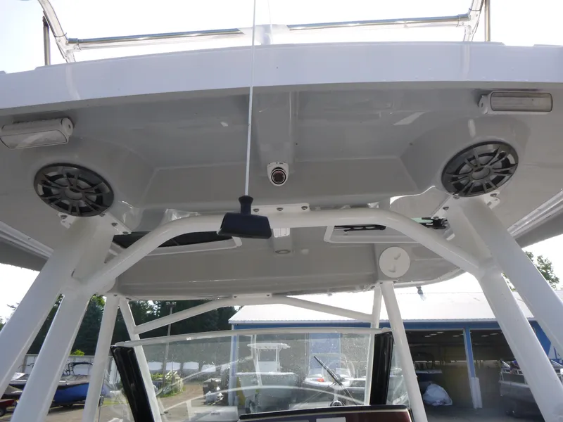 Slide: The Image of 2025 Solara S-250 CW boat roof with speakers and support structure. - 19
