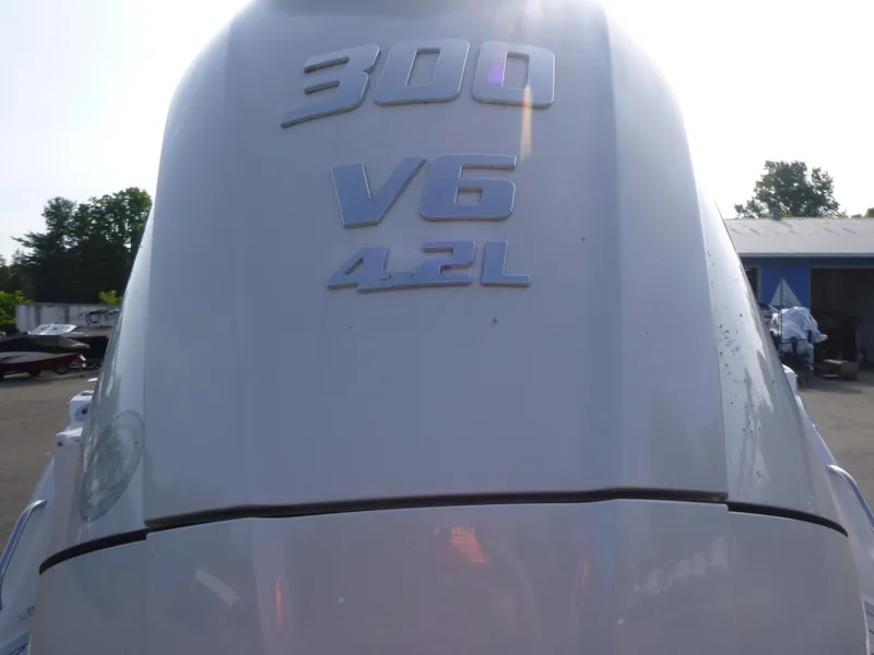 Slide: The Image of Outboard motor with "300 V6 4.2L" marking on a 2025 Solara S-250 CW. - 22
