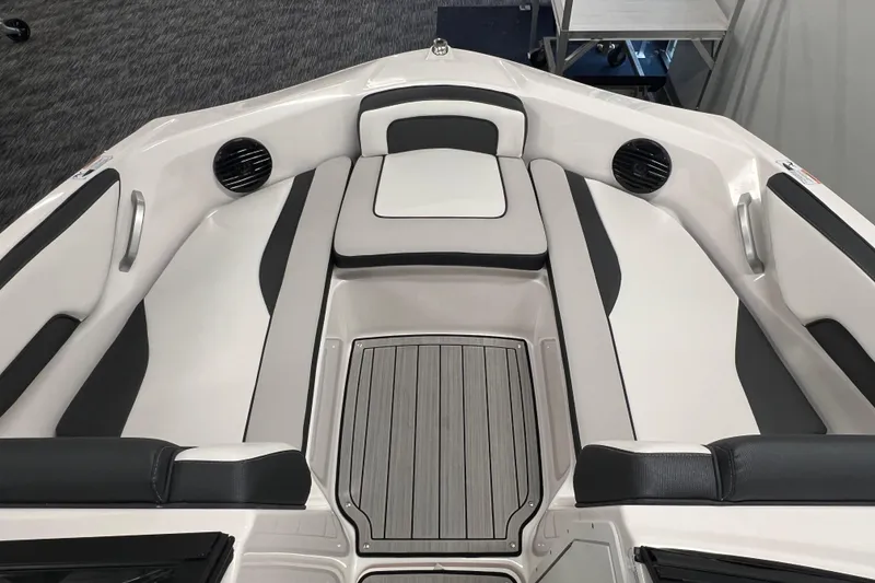 Slide: The Image of 2024 Yamaha Boats 195S interior with sleek seating and modern design. - 13