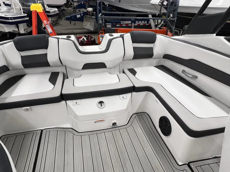 Slide: The Image of 2024 Yamaha Boats 195S interior with sleek seating and modern design. - 3