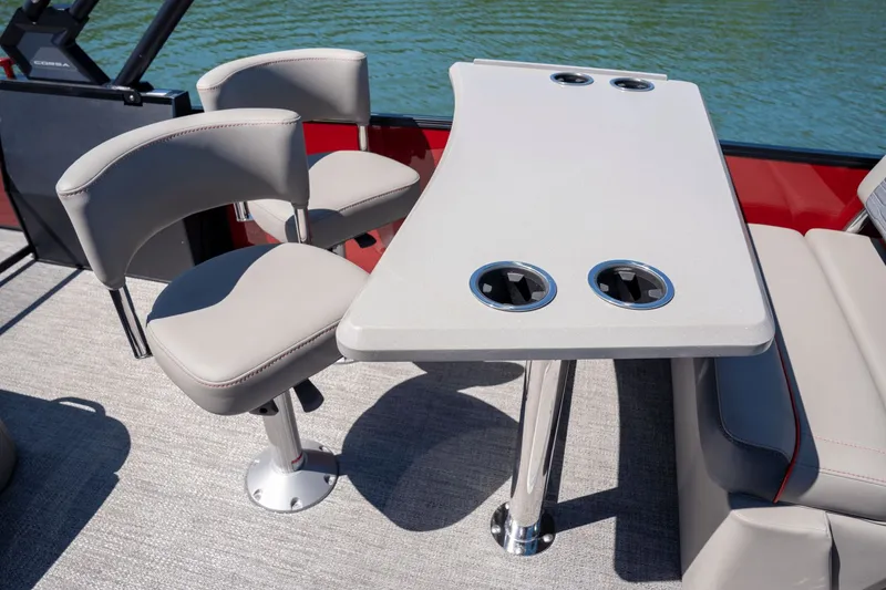 Slide: The Image of Interior of 2026 Barletta Corsa 25 UE with table and chairs. - 2