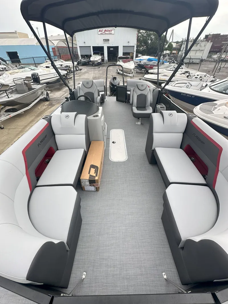 Slide: The Image of 2026 Flagship D22CU Extended Deck boat with spacious seating and modern design. - 4