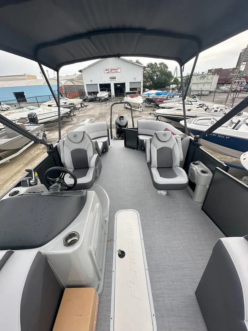 Slide: The Image of 2026 Flagship D22CU Extended Deck boat with spacious seating and modern design. - 7