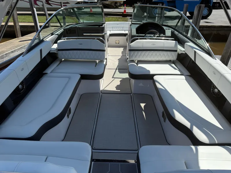 Slide: The Image of 2023 Regal 2800 Bowrider interior with spacious seating and modern design. - 14