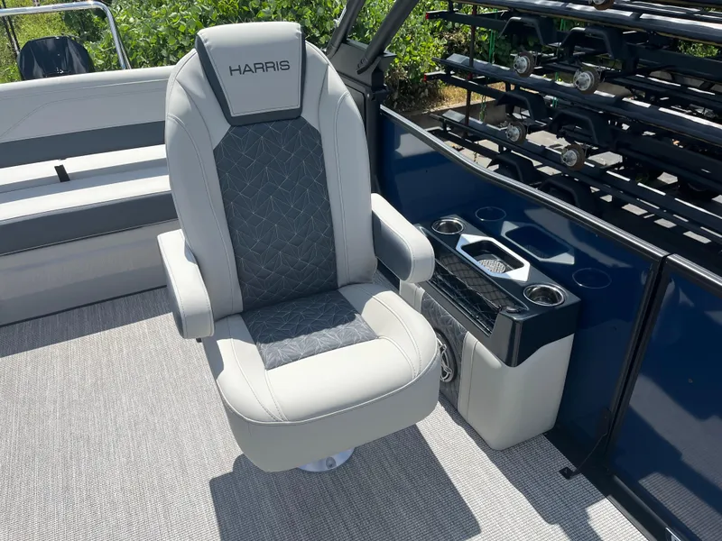Slide: The Image of Luxury seating on 2026 Harris Grand Mariner 230 boat, featuring elegant design and comfort. - 11