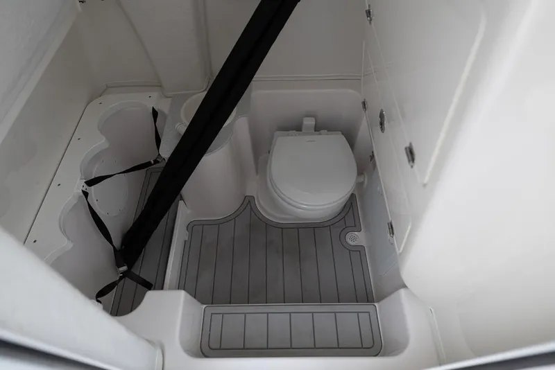 Slide: The Image of 2026 Sea Fox 268 Commander boat interior with toilet and storage compartments. - 22