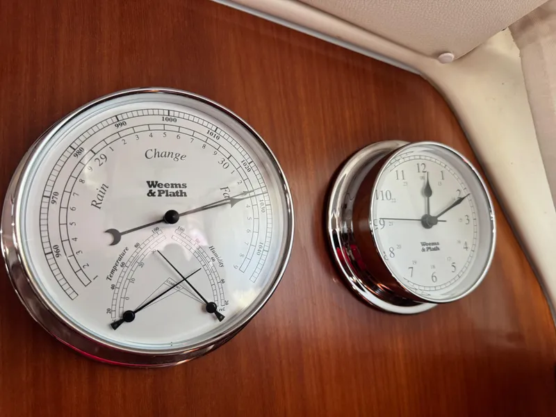 Slide: The Image of Weems & Plath barometer and clock on 2005 Beneteau Oceanis Clipper 473 yacht. - 40