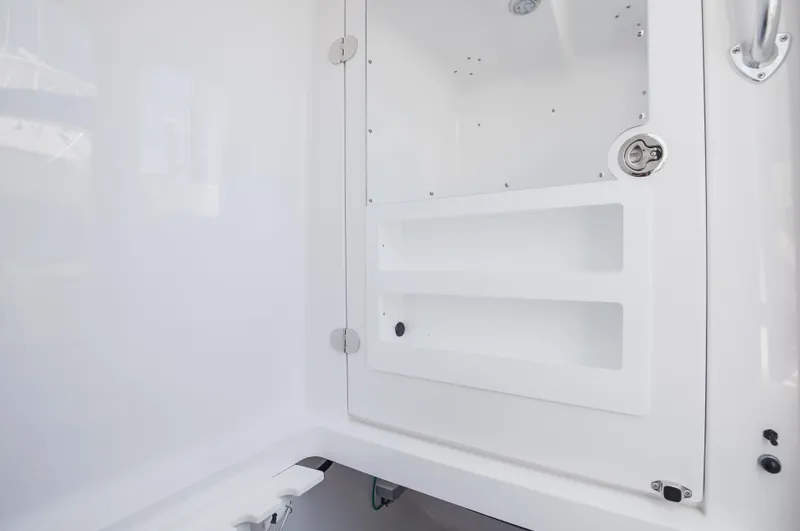 Slide: The Image of Interior storage compartment of 2025 Bahama 37 Super Center Console boat. - 19