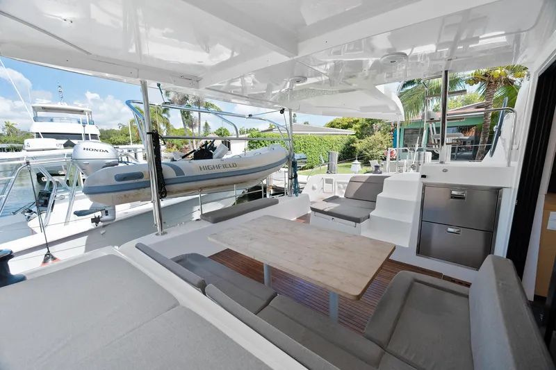 Slide: The Image of 2017 Lagoon 42 yacht cabin with double bed, natural light, and modern design. - 38