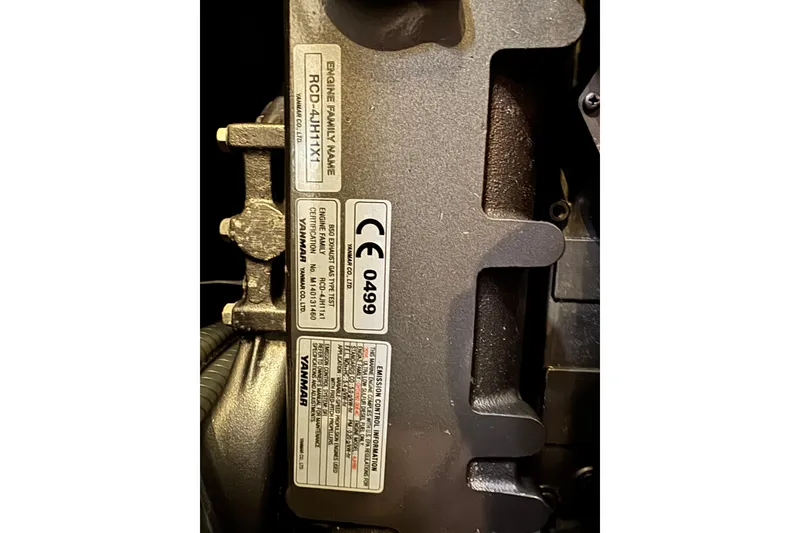 Slide: The Image of Yanmar engine label on a 2016 Beneteau Oceanis 48 sailboat. - 30