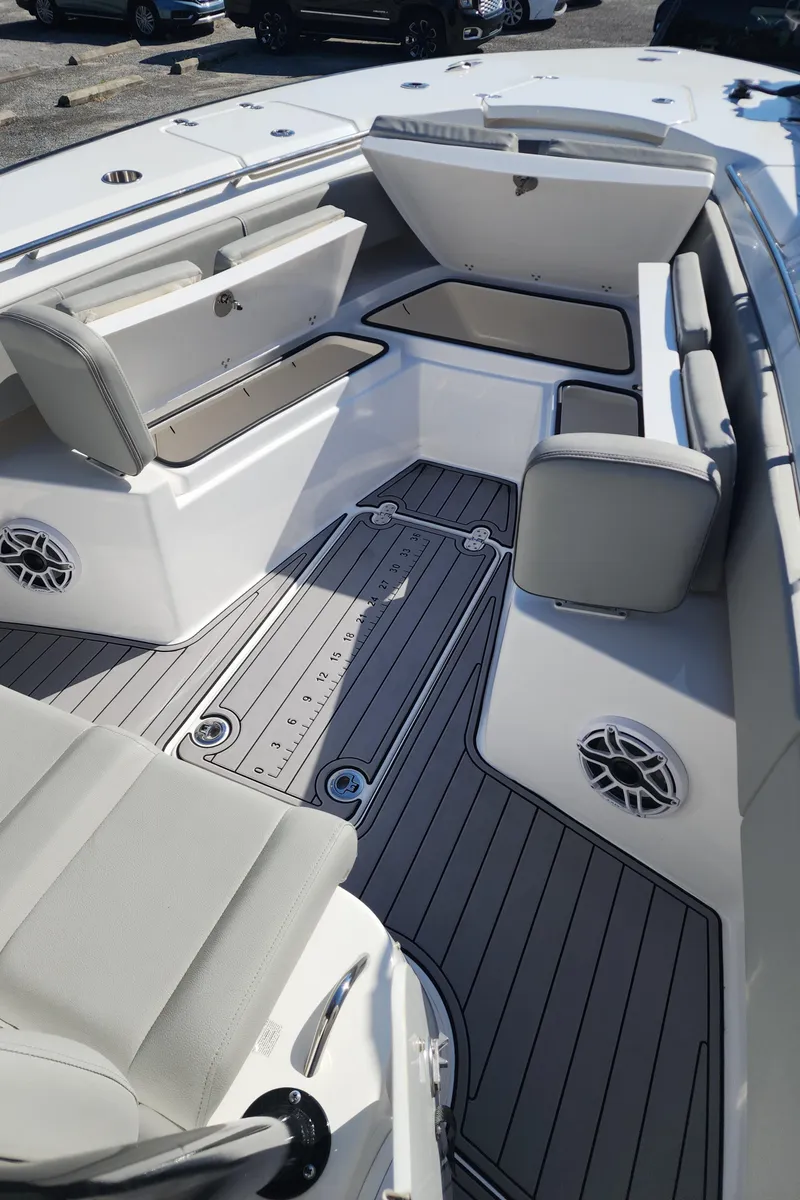 Slide: The Image of 2025 Cape Horn 32 XS boat interior with seating and storage compartments. - 20