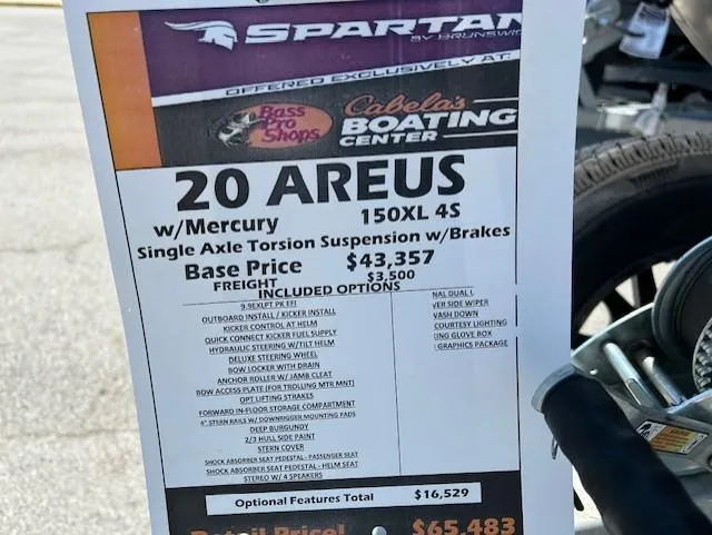 Slide: The Image of 2025 Spartan 20 Areus boat advertisement with pricing and features listed. - 3