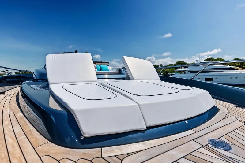 Slide: The Image of Luxurious 2024 Riva 76 PERSEO Super yacht with elegant sunbathing deck. - 42