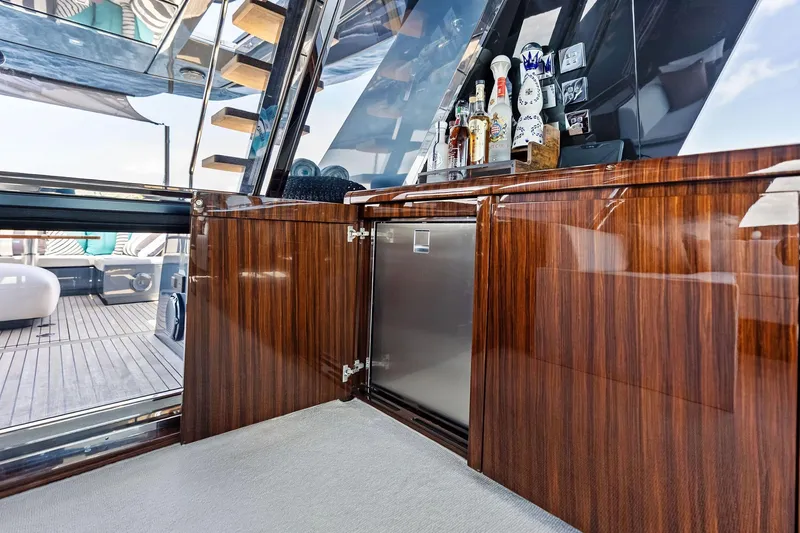 Slide: The Image of Luxurious interior of 2024 Riva 76 PERSEO Super yacht with elegant wood cabinetry. - 47