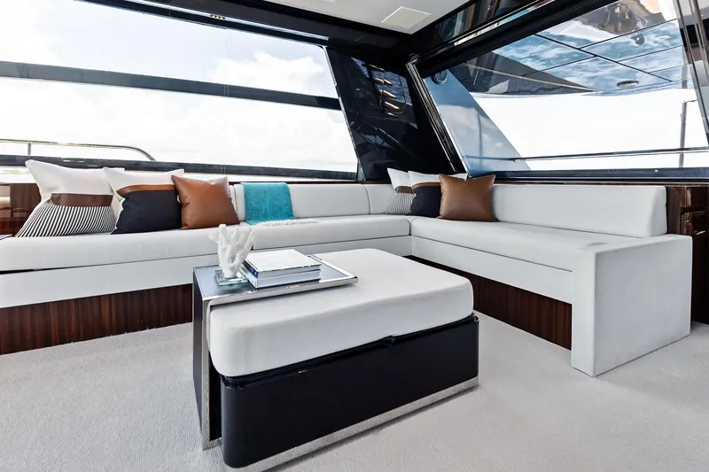 Slide: The Image of Luxurious interior of 2024 Riva 76 PERSEO Super yacht with elegant seating and decor. - 50