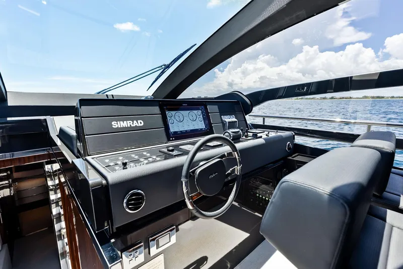 Slide: The Image of Luxurious helm of 2024 Riva 76 PERSEO Super yacht with advanced navigation system. - 55