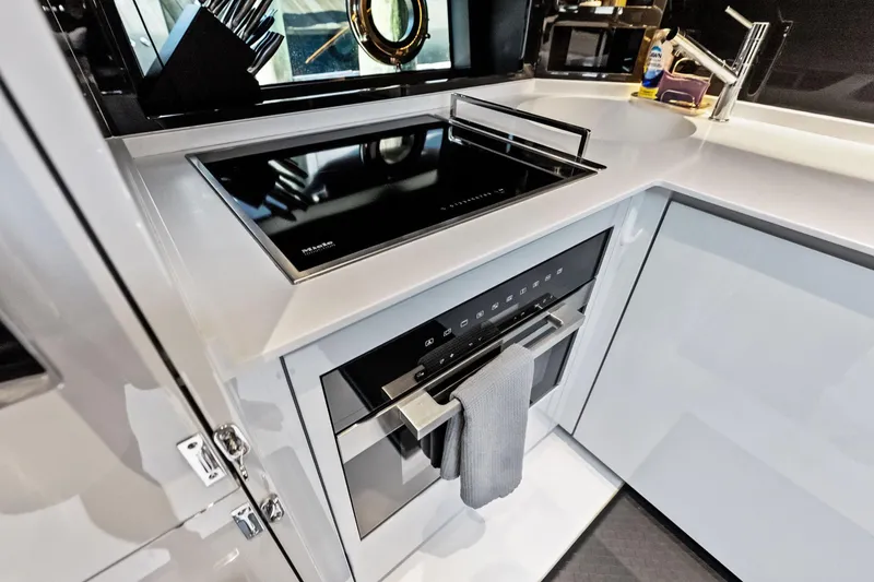 Slide: The Image of Modern kitchen interior of 2024 Riva 76 PERSEO Super yacht with sleek appliances. - 64