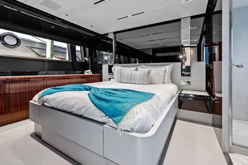 Slide: The Image of Luxurious bedroom interior of 2024 Riva 76 PERSEO Super yacht with modern design. - 67