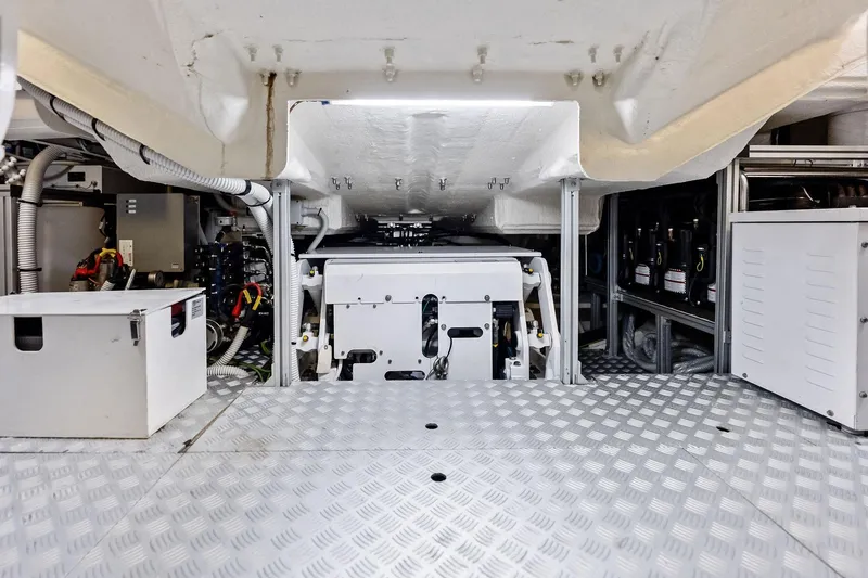 Slide: The Image of Engine room of 2024 Riva 76 PERSEO Super yacht, showcasing advanced machinery and equipment. - 97