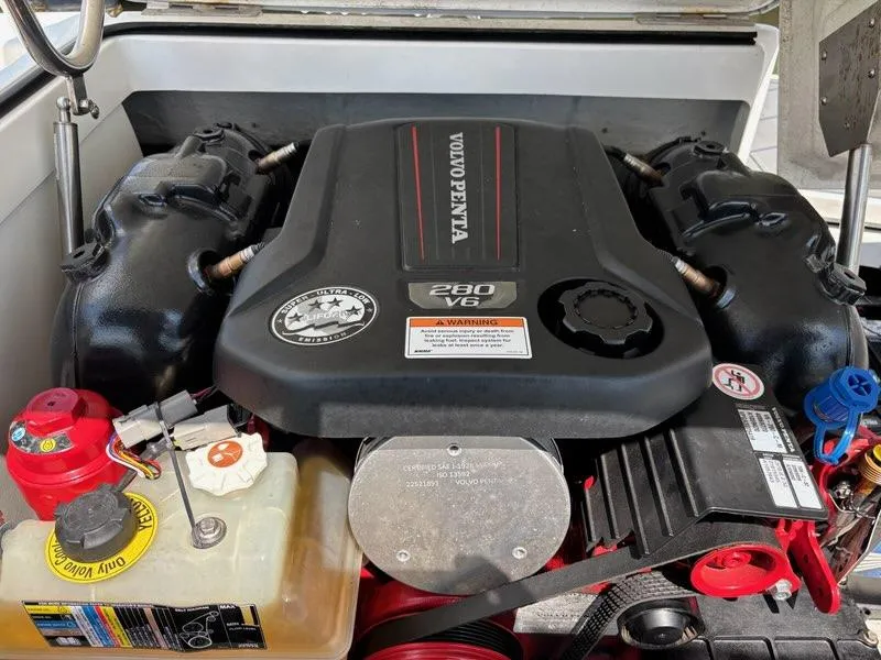 Slide: The Image of Volvo Penta 280 V6 engine in a 2019 Cobalt 220S boat. - 23