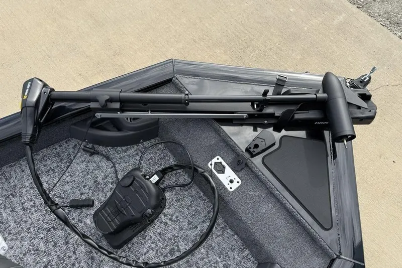 Slide: The Image of 2026 Tracker Pro Team 175 Crappie Edition boat with trolling motor and foot pedal. - 5