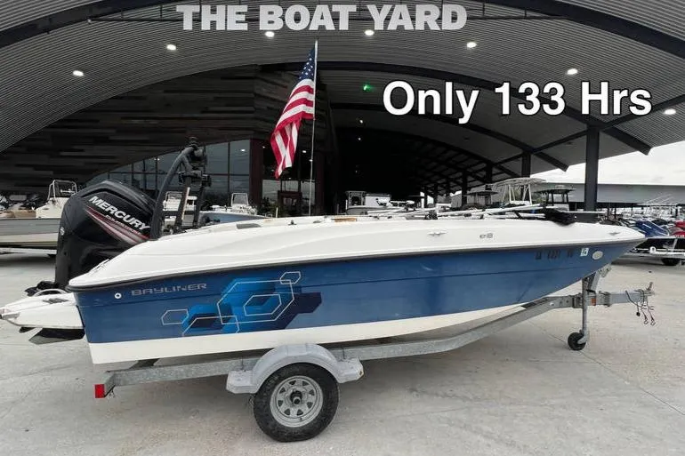 The Image of 2017 Bayliner Element F18 boat on trailer, 133 hours, at The Boat Yard. - 0