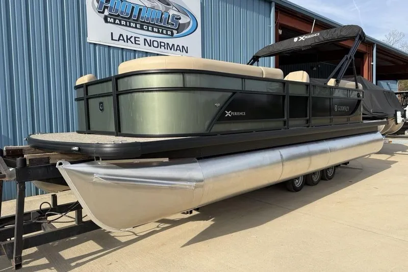 Slide: The Image of 2025 Godfrey Xperience 2286 SBX pontoon boat at Foothills Marine Center, Lake Norman. - 4