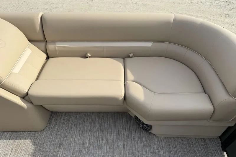 Slide: The Image of Luxurious beige seating on 2025 Godfrey Xperience 2286 SBX pontoon boat. - 8