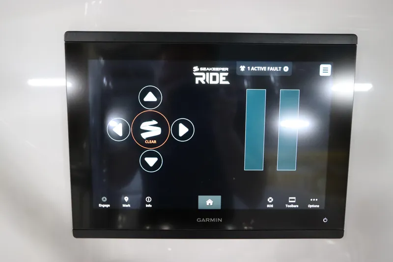 Slide: The Image of Touchscreen display on 2024 SeaCraft 23CC boat showing Seakeeper Ride interface. - 36