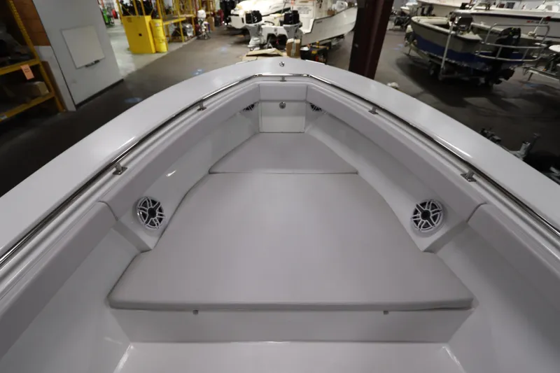 Slide: The Image of 2024 SeaCraft 23CC boat interior with spacious seating and modern design. - 40