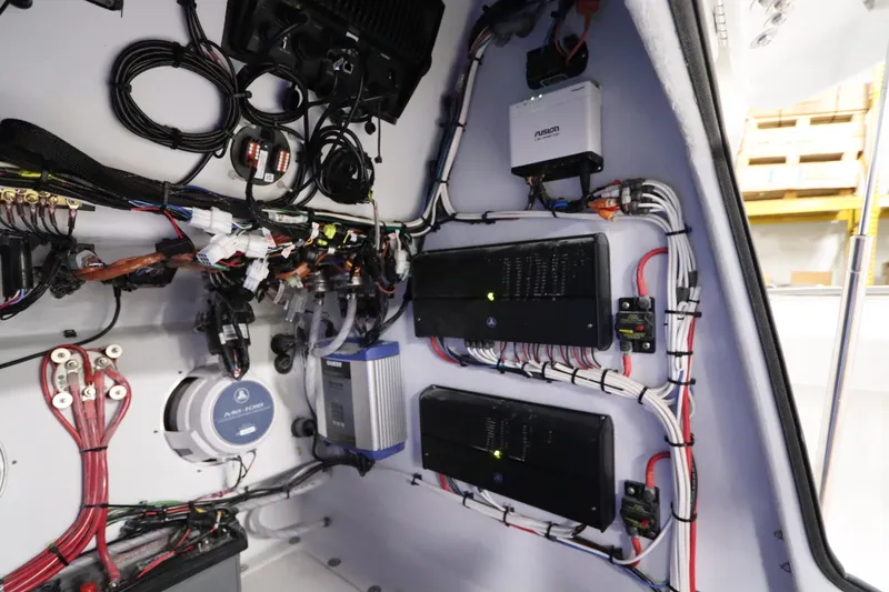 Slide: The Image of 2024 SeaCraft 23CC boat wiring and electrical system setup. - 47