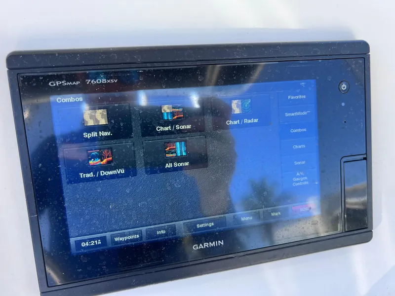 Slide: The Image of Garmin GPSMAP 7608xsv display on 2016 Boston Whaler 210 Montauk boat. - 25