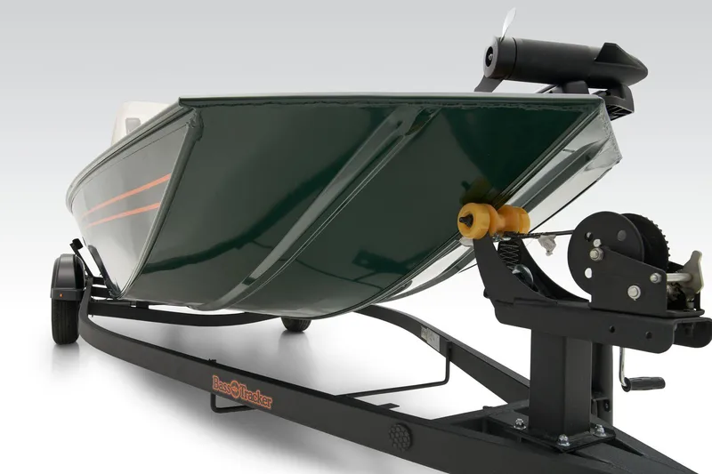 Slide: The Image of Manufacturer Provided Image: 2026 Tracker Bass Tracker Classic Limited boat on trailer, close-up view. - 6