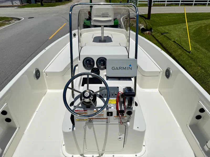 Slide: The Image of 2020 Bayliner Element F21 boat dashboard with Garmin navigation system. - 11