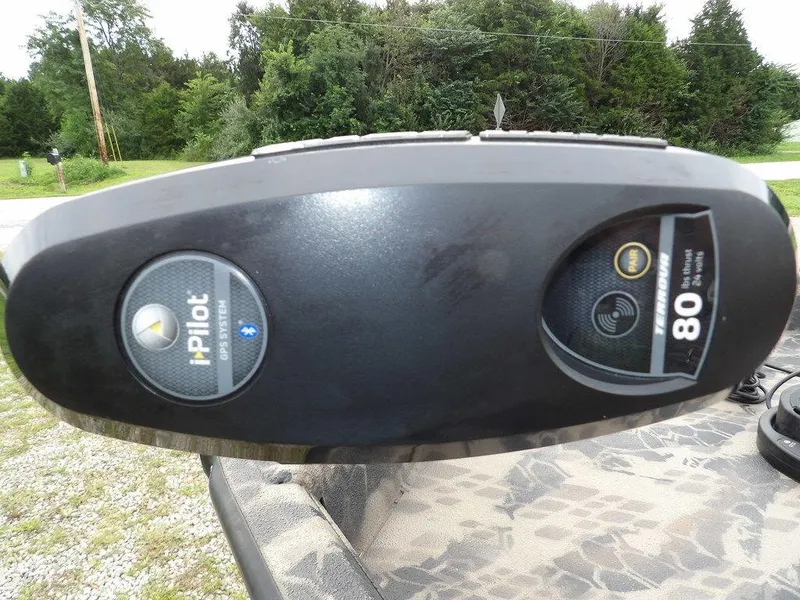 Slide: The Image of Close-up of a 2021 Havoc VJST-C 1756 iPilot GPS system on a boat. - 16