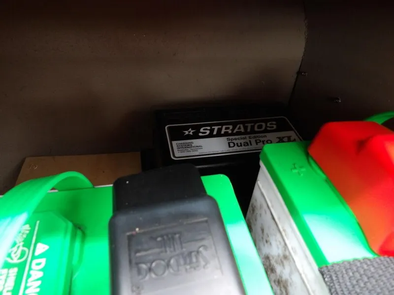 Slide: The Image of Battery compartment of a 2021 Havoc VJST-C 1756 with Stratos Dual Pro XL charger. - 17